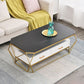 Slate Rectangular Coffee Table Golden Frame Abstract Cocktail Table with Drawer Clearhalo 'Coffee & Accent Tables' 'Coffee Tables' 'coffee_tables' 'furn' 'furn_coffee_tables' 'Furniture' 'Living Room Furniture' 1200x1200_9285a1cf-27cc-4f4a-a29d-b7f1b0a9a162