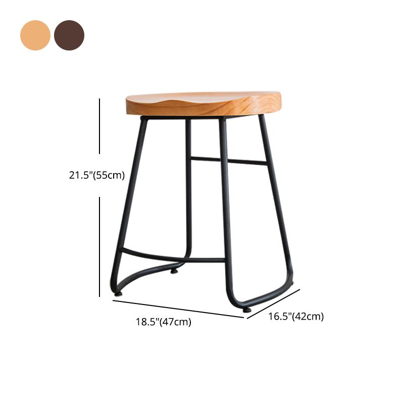 Modern Style Backless Bar-stool Saddle Seat Bar Stool with Metal Legs Clearhalo 'Bar Furniture' 'Bar Stools' 'bar_stools' 'furn' 'furn_bar_stools' 'Furniture' 'furniture_bar_stools' 'Kitchen & Dining Furniture' 1200x1200_9286b14d-02fb-414b-9ff7-e6bff6deda16