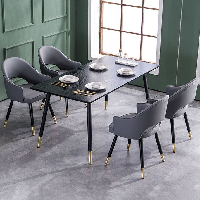 Glam PU Leather Dining Chairs Open Back Dining Side Furniture in Matte Finish Clearhalo 'Dining Chairs' 'Dining Tables & Seating' 'dining_chair' 'furn' 'furn_dining_chair' 'Furniture' 'Kitchen & Dining Furniture' 1200x1200_9286cfe0-6a53-42b5-b378-9982bf9bcd0c