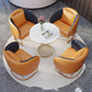 Glam Style Sintered Stone Dining Set Round 1/2/3/4/5 Pieces Dining Table Set for Home Use