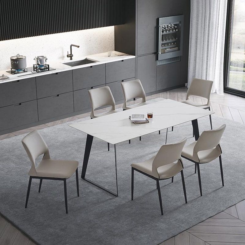 Kitchen Open Back Dining Chair Industrial Upholstered Armless Chair Clearhalo 'Dining Chairs' 'Dining Tables & Seating' 'dining_chair' 'furn' 'furn_dining_chair' 'Furniture' 'Kitchen & Dining Furniture' 1200x1200_92881fb5-2b34-4f01-97ce-8c627d251a7b