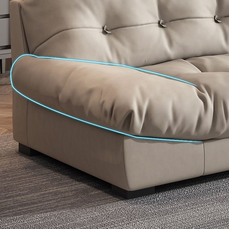 Scandinavian Beige Sofa with Tufted Back and Flared Arm for Living Room Clearhalo 'furn' 'furn_sofas' 'Furniture' 'Living Room Furniture' 'Sofa' 'sofas' 1200x1200_92882c08-ab6c-4f27-a726-3f758e96c22c