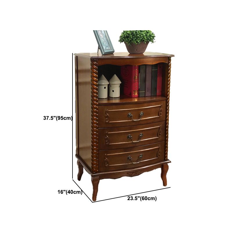 El anillo de gabinete de madera moderno de mediados de siglo tira del gabinete lateral con cajón