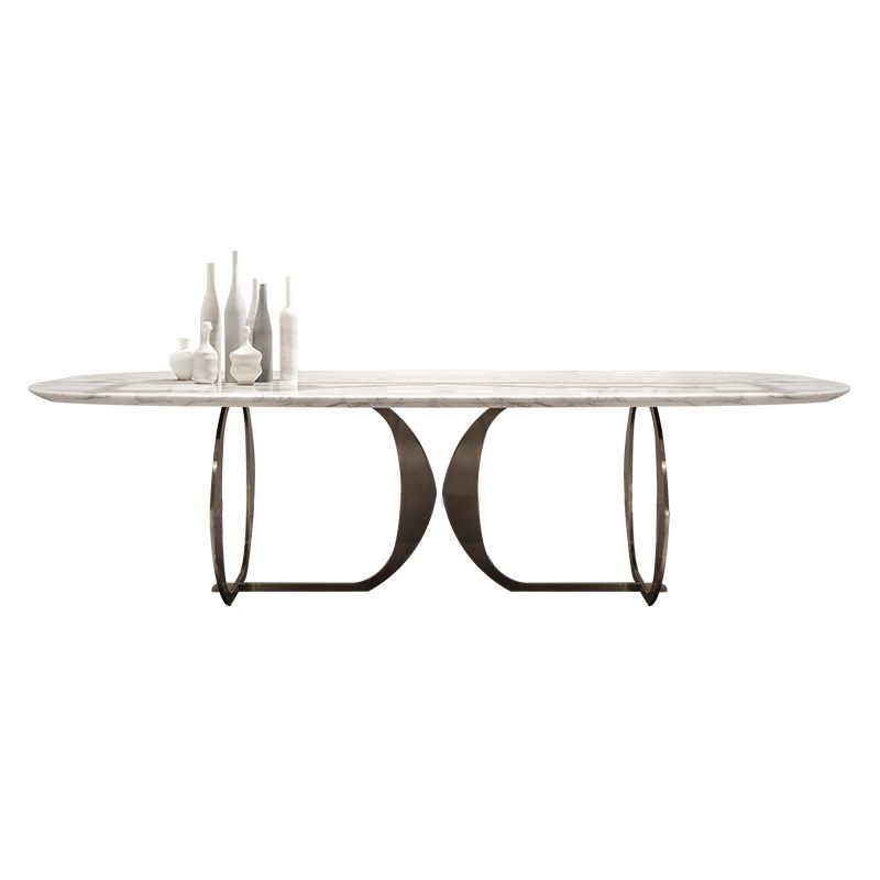 Rectangle Double Pedestal Furniture Luxury Style Stone Dining Room Collection Clearhalo 'Dining Tables & Seating' 'Dining Tables' 'dining_table' 'furn' 'furn_dining_table' 'Furniture' 'furniture_dining_table' 'Kitchen & Dining Furniture' 1200x1200_9288a768-fc87-4e98-b0cb-09ced7fd89d3