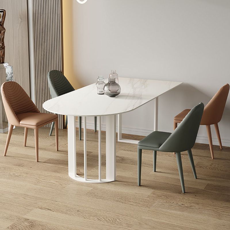Simplicity Free Form Table Sintered Stone Top Iron Base Dining Table Clearhalo 'Dining Tables & Seating' 'Dining Tables' 'dining_table' 'furn' 'furn_dining_table' 'Furniture' 'Kitchen & Dining Furniture' 1200x1200_9288b0a9-cbf7-4e53-9d58-75338a460fec