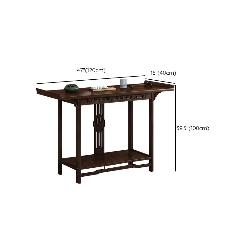 Wood Hall Console Table Mid Century Modern Rectangle End Table