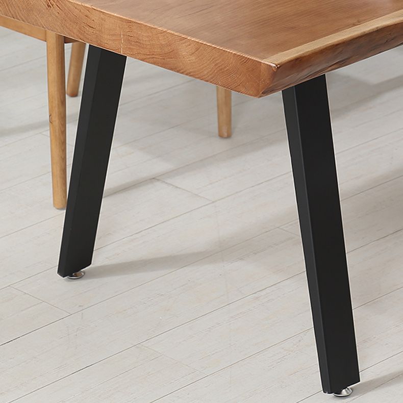Mesa de comedor de madera sólida mesa rectangular moderna con 4 patas