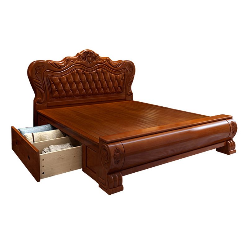 84.65 inch Wide Traditional Bed Rubberwood Bed Frame with Headboard Clearhalo 'Bedroom Furniture' 'Beds' 'furn' 'furn_beds' 'Furniture' 1200x1200_928c1210-0db7-40fc-bcc6-4277456b216e