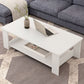 Mesa de centro rectangular moderna con estante de almacenamiento y 4 patas de madera