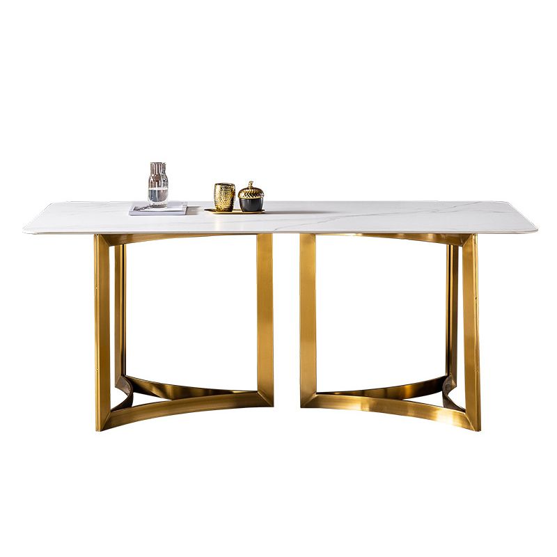 Glam weiß gesinterte Stein Esstisch Set 1