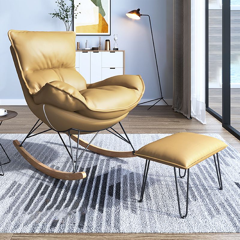 Chaise d'accent sans bras moderne Faux Coue et chaise Lounge Velet avec dos haut
