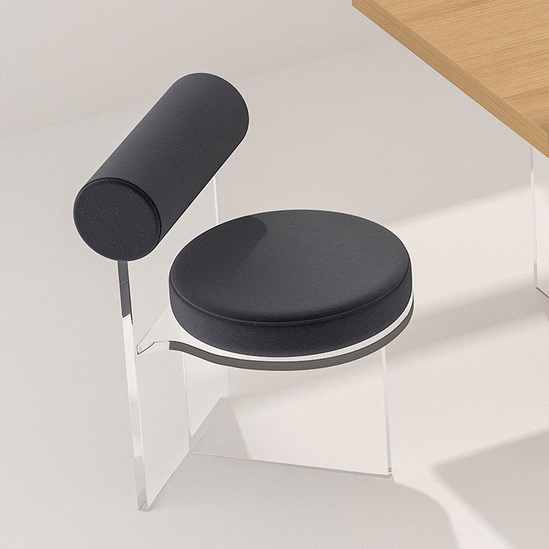 Silla lateral de comedor tapizada y acrílica contemporánea para el hogar