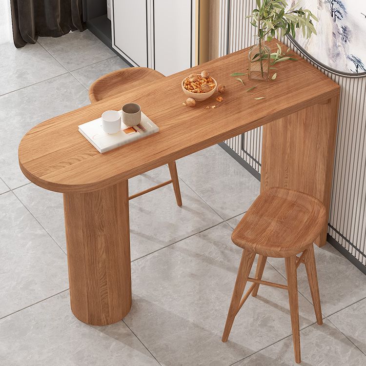 Solid Wood Bar Dining Table Contemporary Bar Table with Sled Base Clearhalo 'Bar Furniture' 'Bar Tables' 'bar_tables' 'furn' 'furn_bar_tables' 'Furniture' 'furniture_bar_tables' 'Kitchen & Dining Furniture' 1200x1200_9292fe16-af54-42a7-b3c3-cac73d148abf