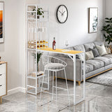 Glam Style Iron Bar Table 41.3"H Bistro Table with Wine Rack for Living Room Clearhalo 'Bar Furniture' 'Bar Tables' 'bar_tables' 'furn' 'furn_bar_tables' 'Furniture' 'furniture_bar_tables' 'Kitchen & Dining Furniture' 1200x1200_92932b76-c098-4f5e-9eb5-0ef70f662902