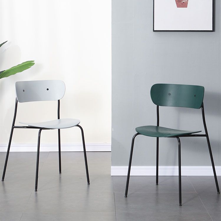 Industrial Indoor-Outdoor Armless Chair Metal Open Back Dining Chair Clearhalo ' kitchen&dining_furn' 'Dining Chairs' 'Dining Tables & Seating' 'dining_chair' 'furn' 'furn_dining_chair' 'Furniture' 'furniture_dining_chair' 'Kitchen & Dining Furniture' 'kitchen' 1200x1200_92946b36-9062-4213-8c6a-beb6e063e4df