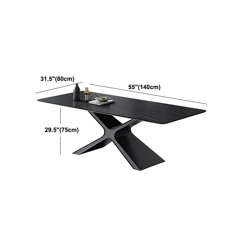 Stone Top Table Traditional Luxury Rectangle Dining Table with Pedestal Base Clearhalo 'Dining Tables & Seating' 'Dining Tables' 'dining_table' 'furn' 'furn_dining_table' 'Furniture' 'Kitchen & Dining Furniture' 1200x1200_9295817c-7b99-4a4f-92d9-c70b45c054d8
