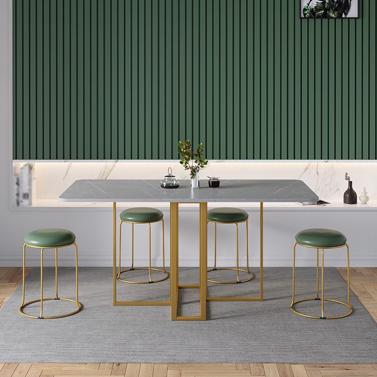 Modern Gray Dining Table Sintered Stone Drop-Leaf 59" Dining Table for Home Use Clearhalo ' dining_table' 'Dining Tables & Seating' 'Dining Tables' 'furn' 'furn_dining_table' 'Furniture' 'furniture_dining_table' 'Kitchen & Dining Furniture' 'kitchen&dining_furn' 'kitchen' 'kitchen_dining_table' 1200x1200_92961abc-9669-4396-97c2-3c0f8c68e6e0