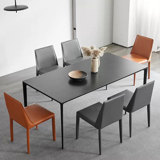 Designer stijl armloze stoel lederen Parsons achterkant stoel voor eetkamer