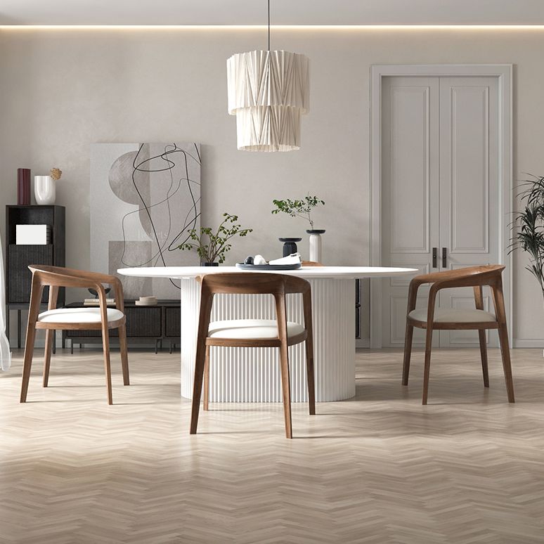 Modern White Top Dining Table Oval Dining Table with Wooden Base Clearhalo ' dining_table' 'Dining Tables & Seating' 'Dining Tables' 'furn' 'furn_dining_table' 'Furniture' 'furniture_dining_table' 'Kitchen & Dining Furniture' 'kitchen&dining_furn' 'kitchen' 'kitchen_dining_table' 1200x1200_92966239-4a8c-4408-b248-8a578bc42edf