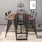 Ensemble de Table de bar rectangulaire industriel, 1/2/4/7 pièces, Table de comptoir en bois massif