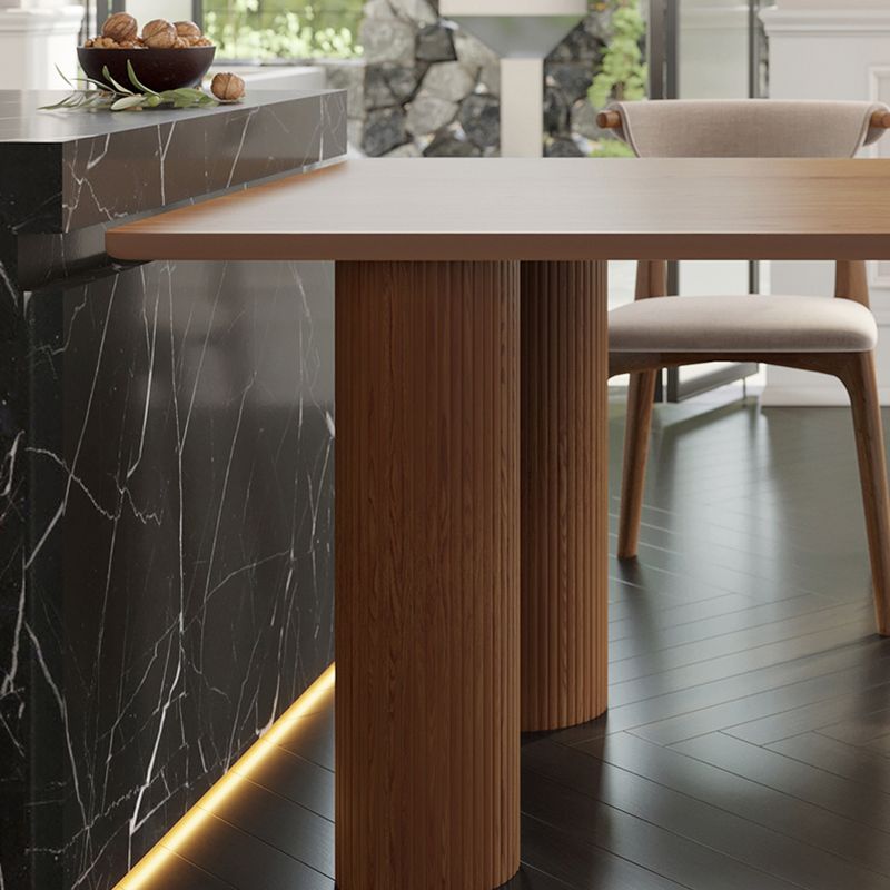 Contemporary Dining Oval Table Dining Wooden Table for Restaurant with Wood Legs Clearhalo 'Dining Tables & Seating' 'Dining Tables' 'dining_table' 'furn' 'furn_dining_table' 'Furniture' 'furniture_dining_table' 'Kitchen & Dining Furniture' 'kitchen' 'kitchen_dining_table' 1200x1200_92974e88-cdbe-43ec-9ba8-ca5914d2e21d