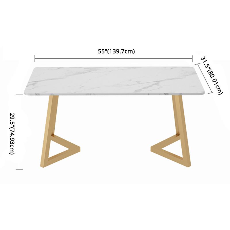 Scandinavian Sintered Stone Dining Table Set with Rectangle Table and Metal Base Home Dining Set Clearhalo 'Dining Room Sets' 'Dining Tables & Seating' 'dining_room_set' 'furn' 'furn_dining_room_set' 'Furniture' 'furniture_dining_room_set' 'Kitchen & Dining Furniture' 'kitchen&dining_furn' 'kitchen' 1200x1200_92998036-b4aa-411c-9734-3317f498d8bb