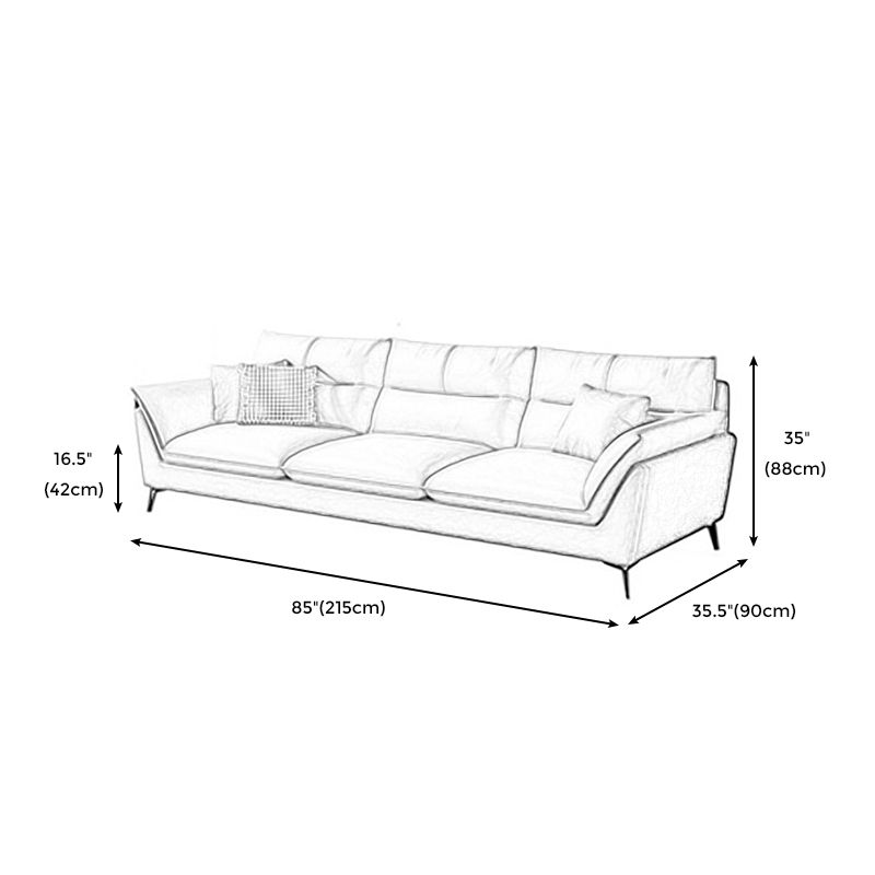 34.65" H Scandinavian Standard Pillow Top Arm Sofa With Biscuit Back Clearhalo 'furn' 'furn_sofas' 'Furniture' 'furniture_sofas' 'kitchen' 'kitchen_sofas' 'Living Room Furniture' 'Sofa' 'sofas' 1200x1200_929a0243-9c66-414c-8655-423b50961827