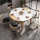 Modern Style Stone Dining Table Round 4 Legs Dining Site Table