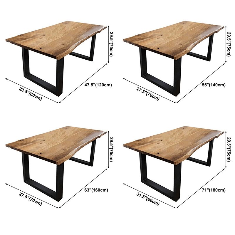 Industrial Brown Rectangle Shape Dining Table Solid Wood Standard Dining Table for Kitchen Clearhalo ' dining_table' 'Dining Tables & Seating' 'Dining Tables' 'furn' 'furn_dining_table' 'Furniture' 'furniture_dining_table' 'Kitchen & Dining Furniture' 'kitchen&dining_furn' 'kitchen' 'kitchen_dining_table' 1200x1200_929de2c9-fcc1-4c71-9f77-f951942f93dd