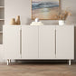 Modern White Dining Server Engineered Wood Sideboard with Adjustable Shelving Clearhalo 'buffet_sideboard' 'Buffets & Sideboards' 'furn' 'furn_buffet_sideboard' 'Furniture' 'Kitchen & Dining Furniture' 1200x1200_929f33d5-6c83-4084-8981-3142a89a3c73