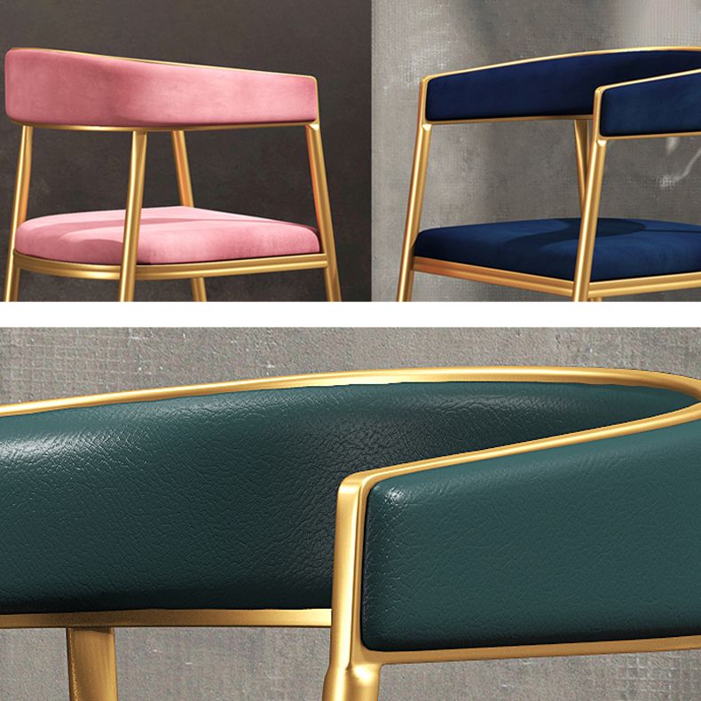 Glam Metal Armless Dining Chair Open Back Dining Side Chair for Home Use Clearhalo ' kitchen&dining_furn' 'Dining Chairs' 'Dining Tables & Seating' 'dining_chair' 'furn' 'furn_dining_chair' 'Furniture' 'furniture_dining_chair' 'Kitchen & Dining Furniture' 'kitchen' 1200x1200_92a0f520-2c37-415d-b905-385036b10f6e