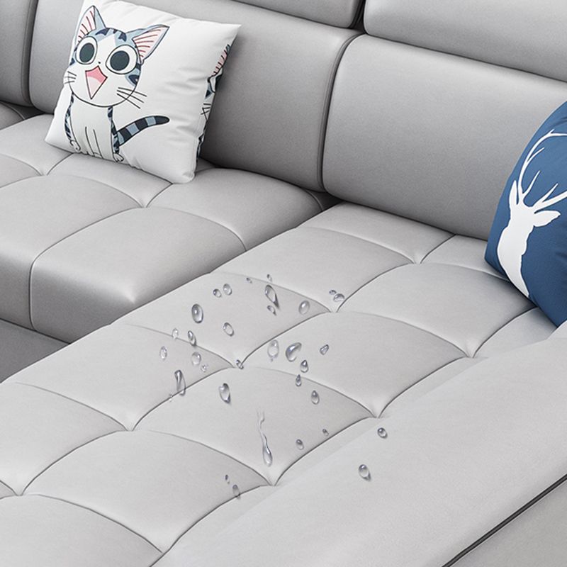 Canapé en tissu moderne en oreiller gris canapé le bras avec oreillers de boîtier