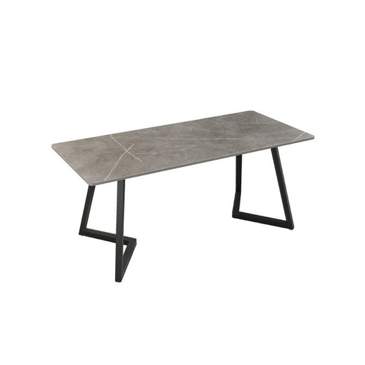 Scrivania rettangolare da 29,5 "scrivania di metallo industriale in metallo e pietra scrivania