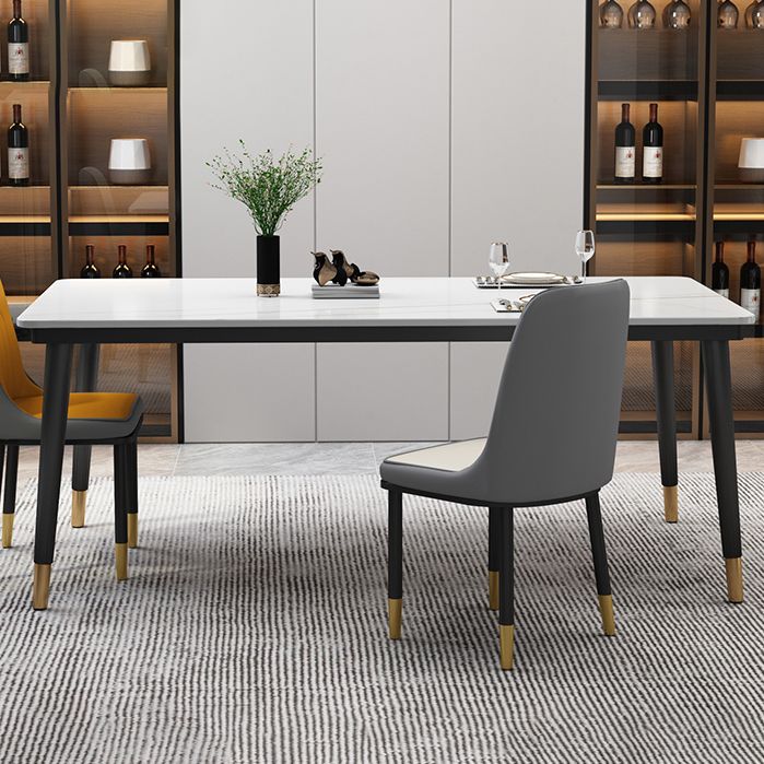 Modern Sintered Stone Top Table Rectangle Kitchen Dining Table with 4 Legs Base Clearhalo ' dining_table' 'Dining Tables & Seating' 'Dining Tables' 'furn' 'furn_dining_table' 'Furniture' 'furniture_dining_table' 'Kitchen & Dining Furniture' 'kitchen&dining_furn' 'kitchen' 'kitchen_dining_table' 1200x1200_92a3026a-3624-4337-b0ab-e2510d7086a7