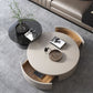 Rectangular Drum Base Solid Wood Table Frame Nordic Style Coffee Table with Drawer