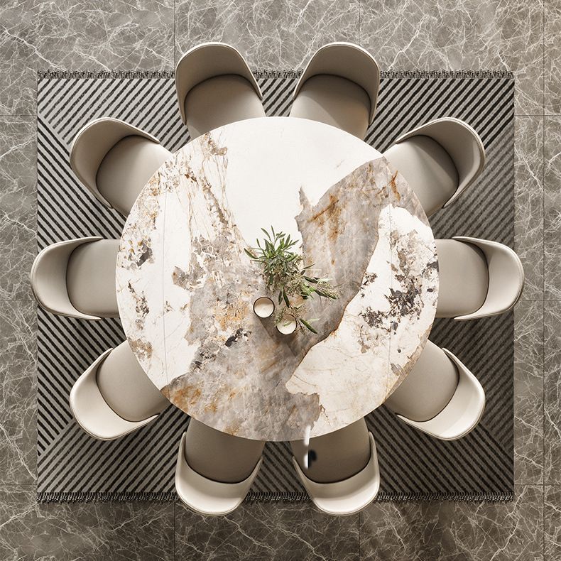 Modern Extendable Dining Table Round Dining Table with 4 Wood Legs Clearhalo ' dining_table' 'Dining Tables & Seating' 'Dining Tables' 'furn' 'furn_dining_table' 'Furniture' 'furniture_dining_table' 'Kitchen & Dining Furniture' 'kitchen&dining_furn' 'kitchen' 'kitchen_dining_table' 1200x1200_92a518c8-1490-4c5b-9c1b-1d2541313204