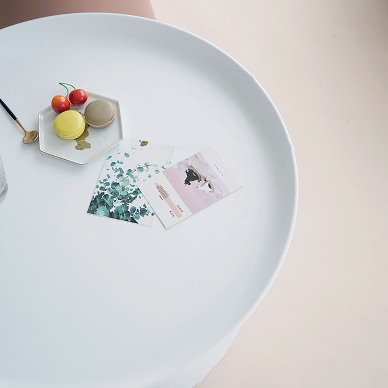 Pedestal Base Wood & Plastic Table Top Pink/green/yellow/white/grey Round Side Table