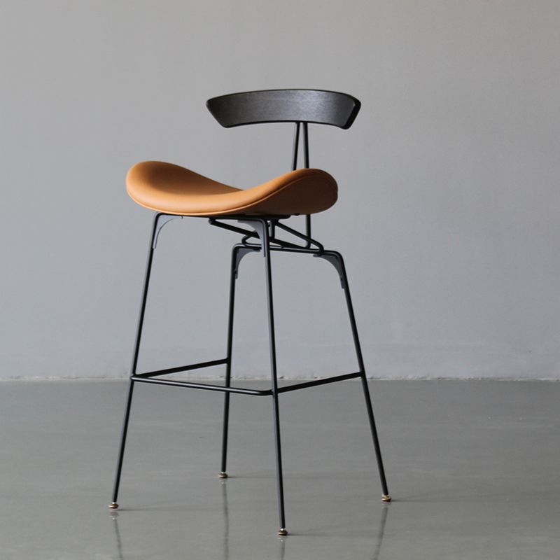 Black Iron Quilted Barstool 25.5" H Industrial Tall Stool with Contoured Seat Clearhalo 'Bar Furniture' 'Bar Stools' 'bar_stools' 'furn' 'furn_bar_stools' 'furniture_bar_stools' 'Kitchen & Dining Furniture' 'kitchen&dining_furn' 'kitchen' 'kitchen_furn' Furniture' 1200x1200_92a6be02-f030-48ab-b676-b8ba006781fd