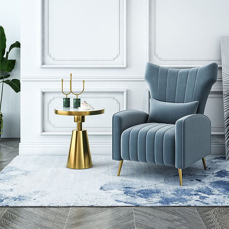 27.26 "L x 34.15" W x 40,94 "H Velvet Wingback -stoel, moderne hellende wapenstoel