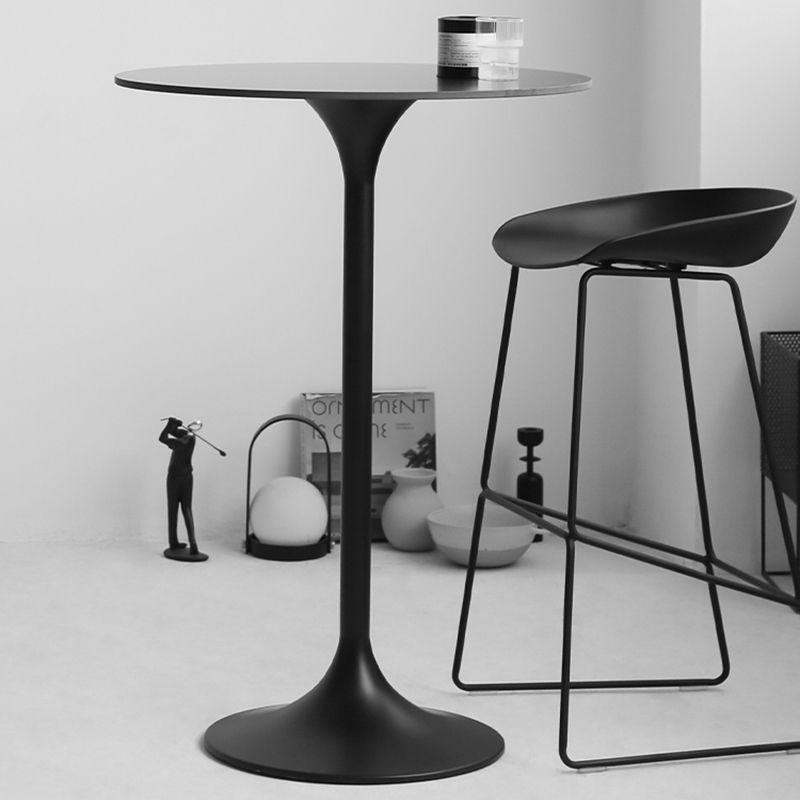 Contemporary Round Bar Height Table Metal Pedestal Bar Table for Cafe and Breakroom Clearhalo 'Bar Furniture' 'Bar Tables' 'bar_tables' 'furn' 'furn_bar_tables' 'Furniture' 'Kitchen & Dining Furniture' 1200x1200_92a8558c-6a26-46f2-b33c-39e6258c696a