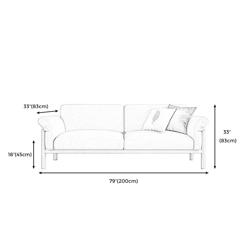 Pillow Top Arm Sofa Cushions 32.68" D x 32.68" H Slipcovered Sofa Clearhalo 'furn' 'furn_sofas' 'Furniture' 'furniture_sofas' 'kitchen' 'kitchen_sofas' 'Living Room Furniture' 'Sofa' 'sofas' 1200x1200_92ad79d2-c906-428b-864b-b10c9f80a951