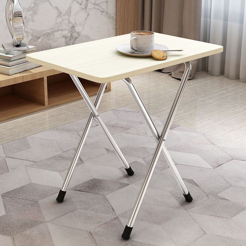 Tavolo in metallo e legno 31,5 "L tavolo da pranzo rettangolare in stile moderno di metà secolo