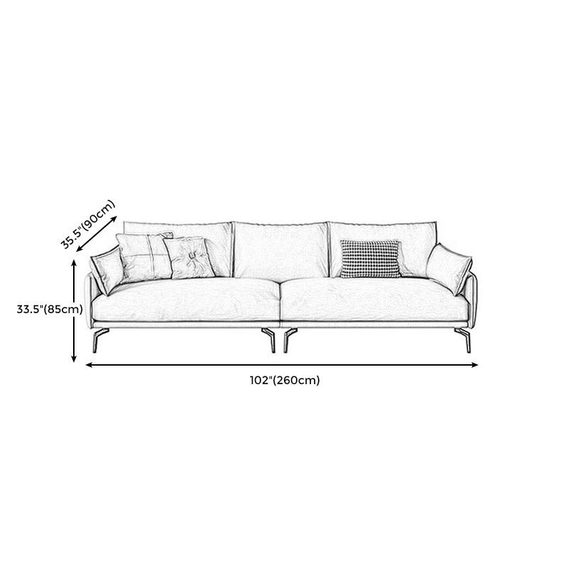 Leather Brown Settee Sofa Standard Square Arm Loveseat with Pillows Clearhalo 'furn' 'furn_sofas' 'Furniture' 'furniture_sofas' 'kitchen' 'kitchen_sofas' 'Living Room Furniture' 'Sofa' 'sofas' 1200x1200_92ae5e42-39e9-419a-a85a-7fe897e52a9d