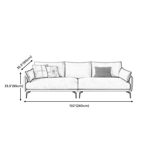 Leather Brown Settee Sofa Standard Square Arm Loveseat with Pillows Clearhalo 'furn' 'furn_sofas' 'Furniture' 'furniture_sofas' 'kitchen' 'kitchen_sofas' 'Living Room Furniture' 'Sofa' 'sofas' 1200x1200_92ae5e42-39e9-419a-a85a-7fe897e52a9d