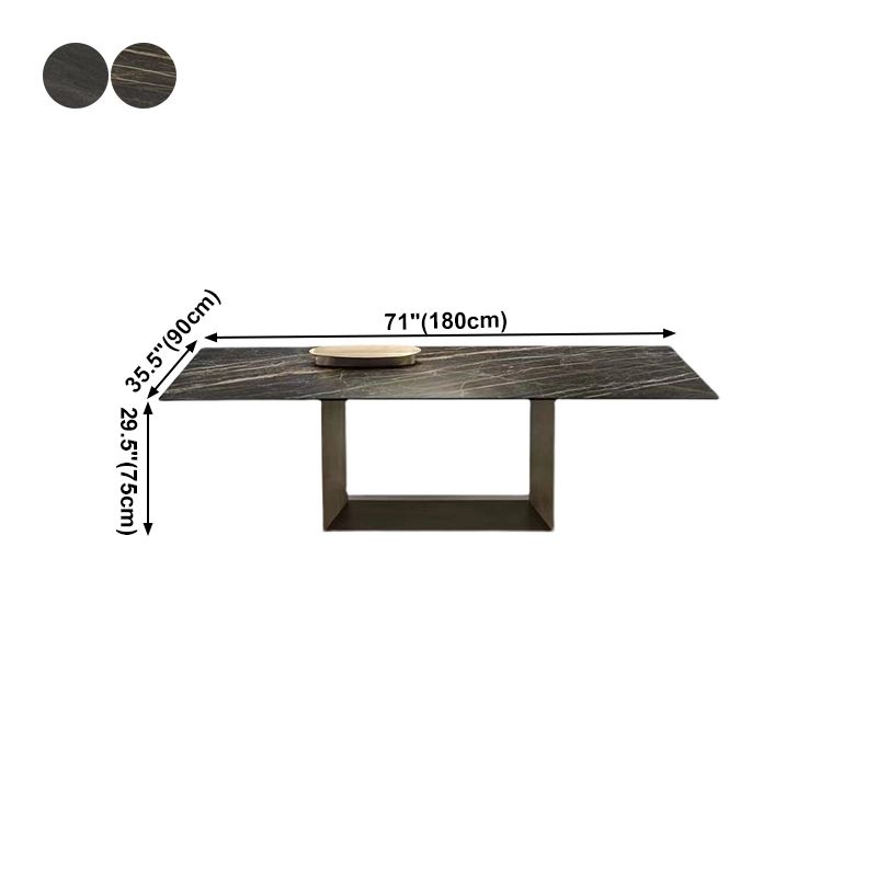 Industrial Sintered Stone Dining Table Rectangle Shape Standard Dining Table for Kitchen Clearhalo ' dining_table' 'Dining Tables & Seating' 'Dining Tables' 'furn' 'furn_dining_table' 'Furniture' 'furniture_dining_table' 'Kitchen & Dining Furniture' 'kitchen&dining_furn' 'kitchen' 'kitchen_dining_table' 1200x1200_92b1514a-d51b-41b0-a667-a9812103795b
