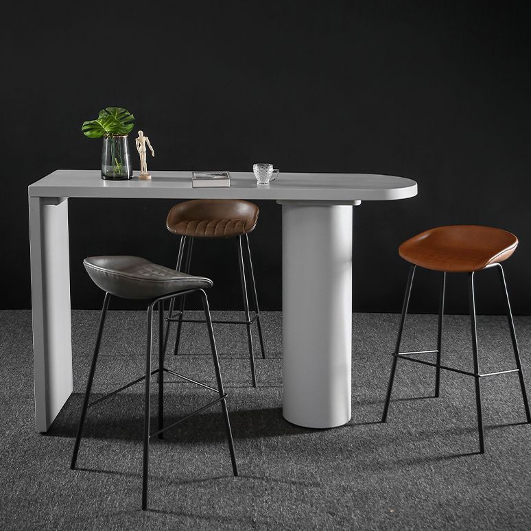 Industrial White Pub Bar Table Wood Double Pedestal Bar Dining Table Fixed Table Clearhalo 'Bar Furniture' 'Bar Tables' 'bar_tables' 'furn' 'furn_bar_tables' 'Furniture' 'furniture_bar_tables' 'Kitchen & Dining Furniture' 1200x1200_92b33754-26af-4af9-8ee5-b73c576577d9