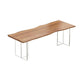 Table en bois massif contemporain pour table rectangle de restaurant avec base acrylique