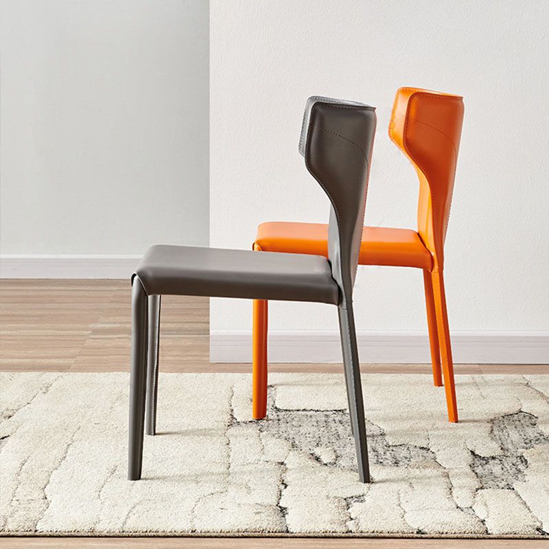 Sedia laterale in pelle finta sedia da pranzo contemporanea cucina