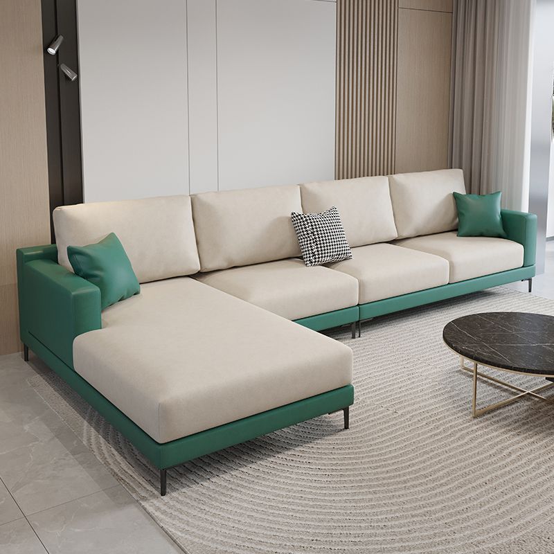 124.02"D x 62.99"W x 35.43"H Fabric Cushions Square Arm Sofa Clearhalo 'furn' 'furn_sectionals' 'Furniture' 'furniture_sectionals' 'kitchen' 'kitchen_sectionals' 'Living Room Furniture' 'Sectionals' 1200x1200_92b68f98-6218-428e-ac69-0a9ae2a8f1ed