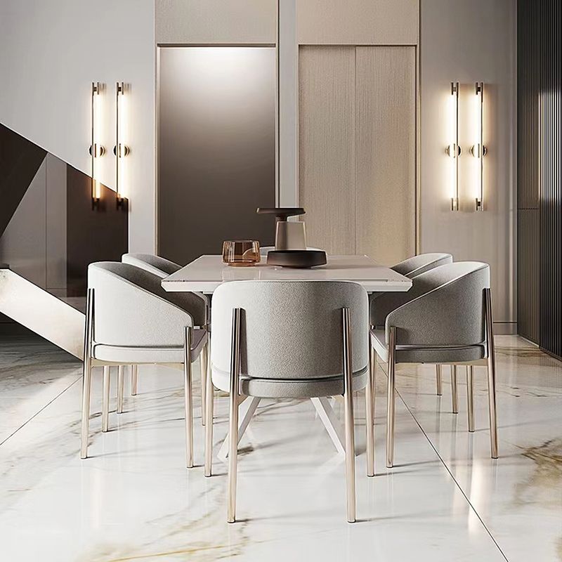 Luxury Style Metal Arm Dining Chair with Upholstered for Dining Room Clearhalo 'Dining Chairs' 'Dining Tables & Seating' 'dining_chair' 'furn' 'furn_dining_chair' 'Furniture' 'Kitchen & Dining Furniture' 1200x1200_92b7cb73-cd18-4988-a564-adaa5ea92f39